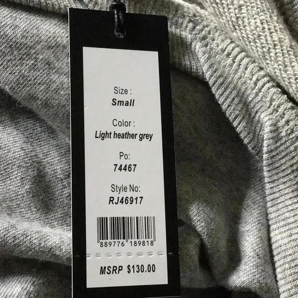 Romeo & Juliet Sweatshirt Gray Distressed Tie Side - Picture 8 of 12